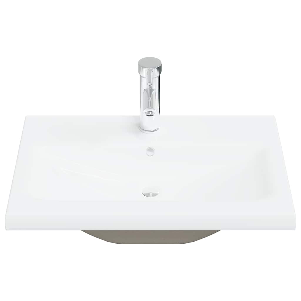 indbygget håndvask med hane 61x39x18 cm keramisk hvid