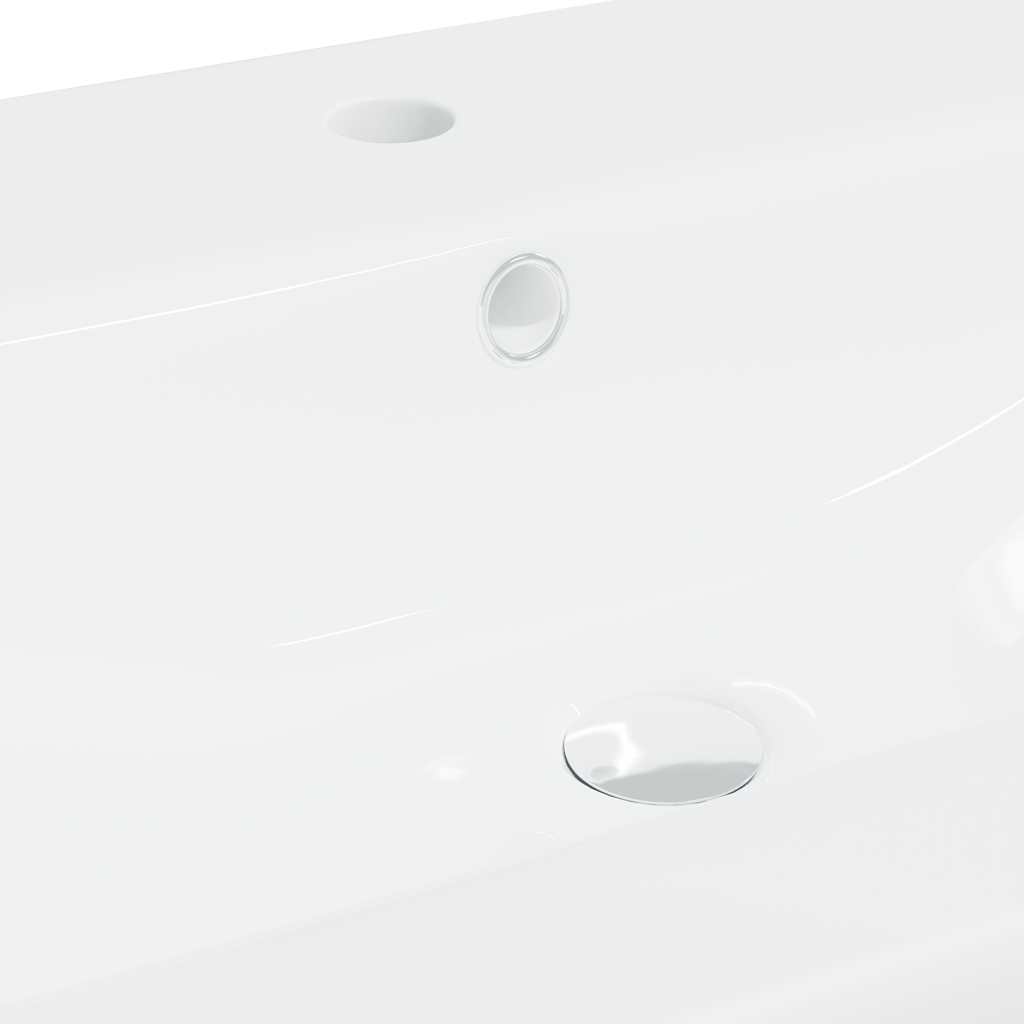 indbygget håndvask med hane 81x39x18 cm keramisk hvid
