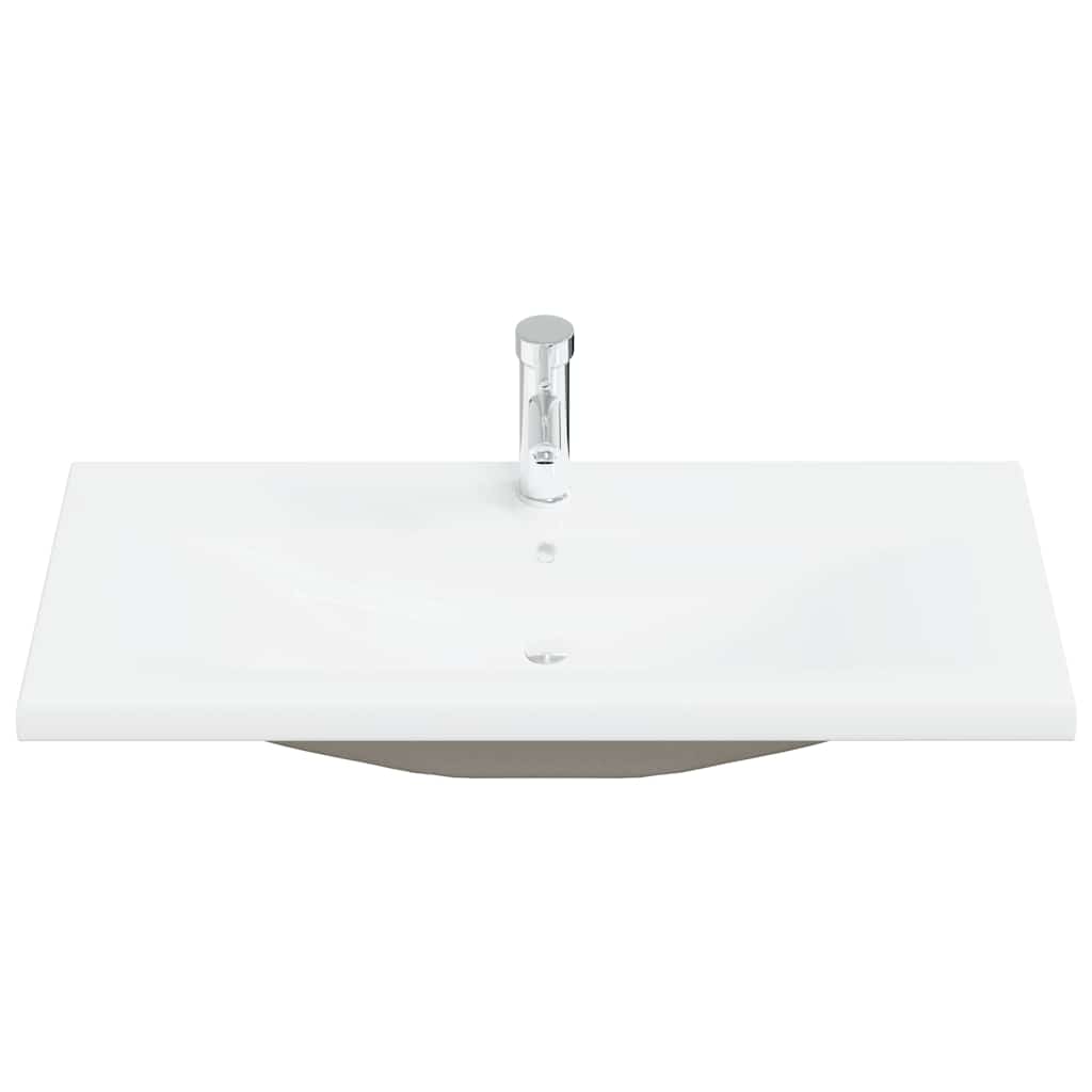 indbygget håndvask med hane 91x39x18 cm keramisk hvid