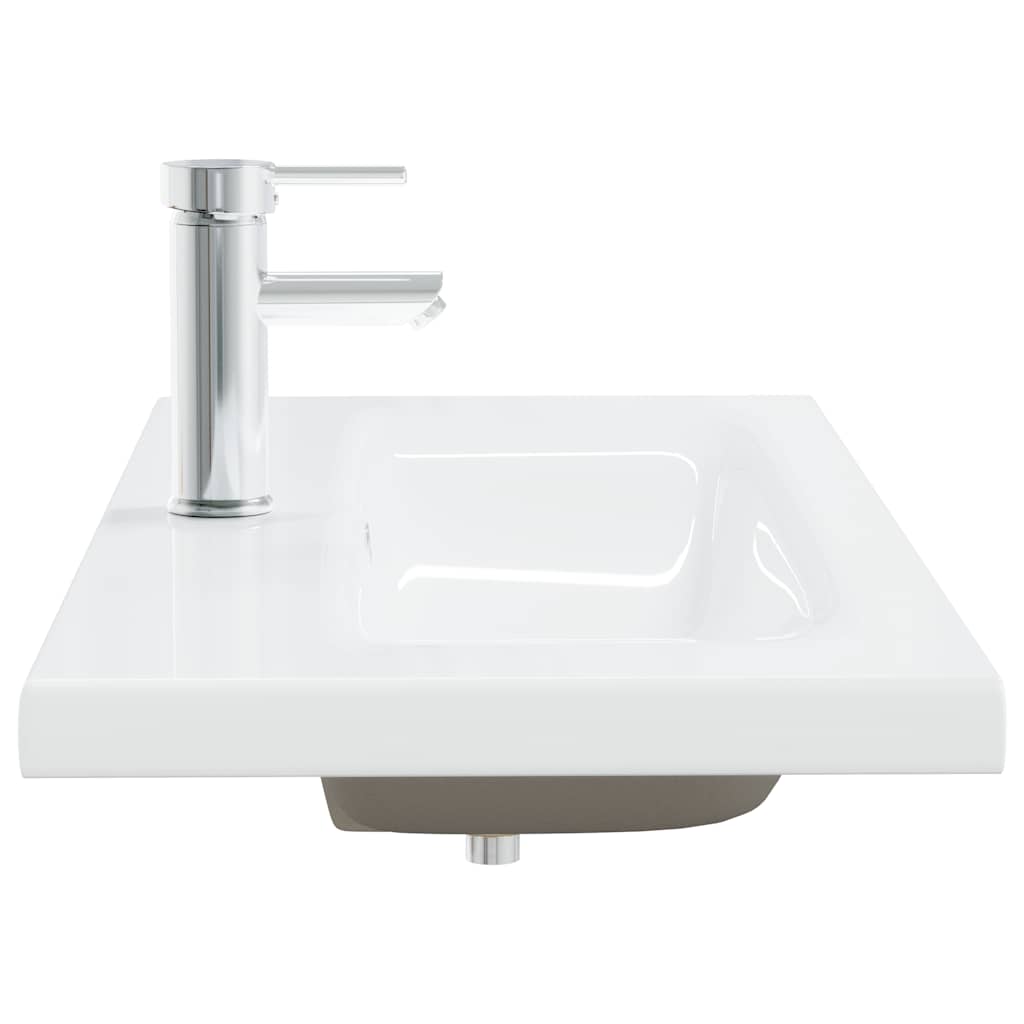 indbygget håndvask med hane 91x39x18 cm keramisk hvid