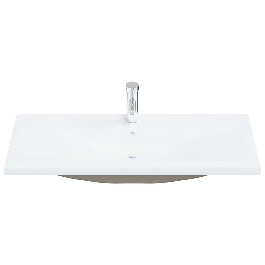 indbygget håndvask med hane 101x39x18 cm keramisk hvid