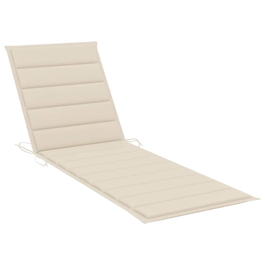 liggestol med hynde massivt akacietræ grå