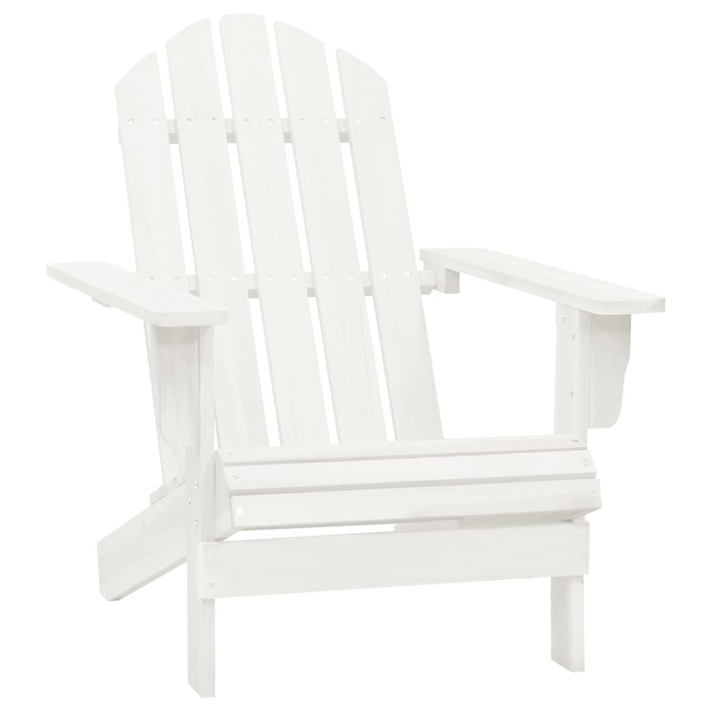 Adirondack-havestol med bord massivt grantræ hvid