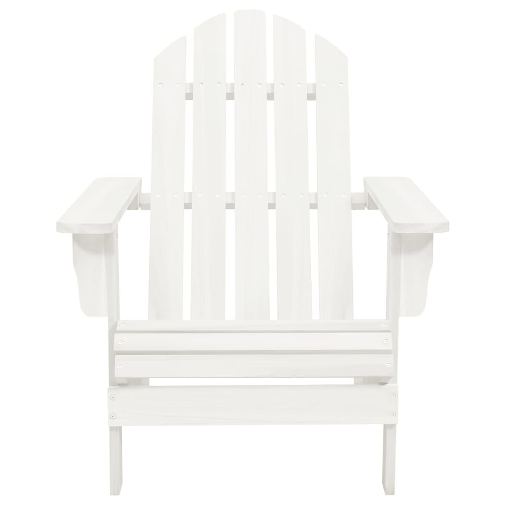 Adirondack-havestol med bord massivt grantræ hvid