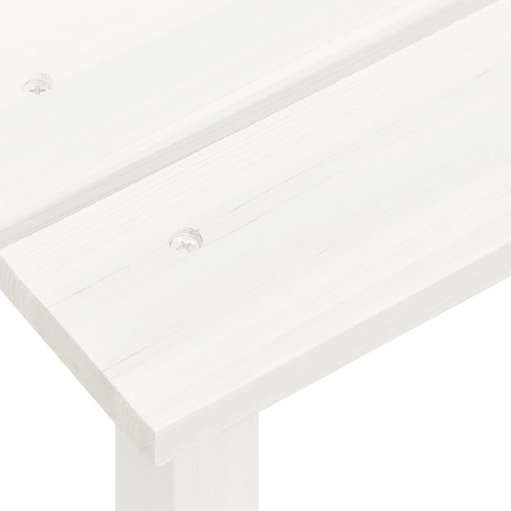 Adirondack-havestol med bord massivt grantræ hvid