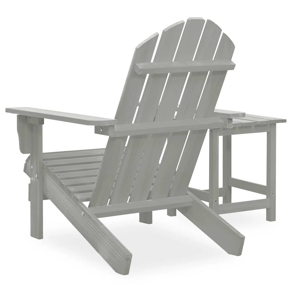 Adirondack-havestol med bord massivt grantræ grå