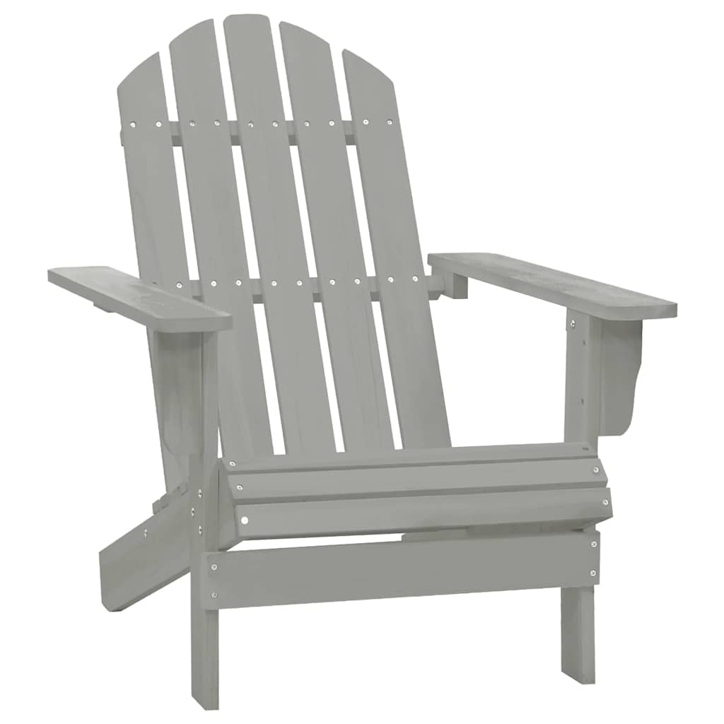Adirondack-havestol med bord massivt grantræ grå