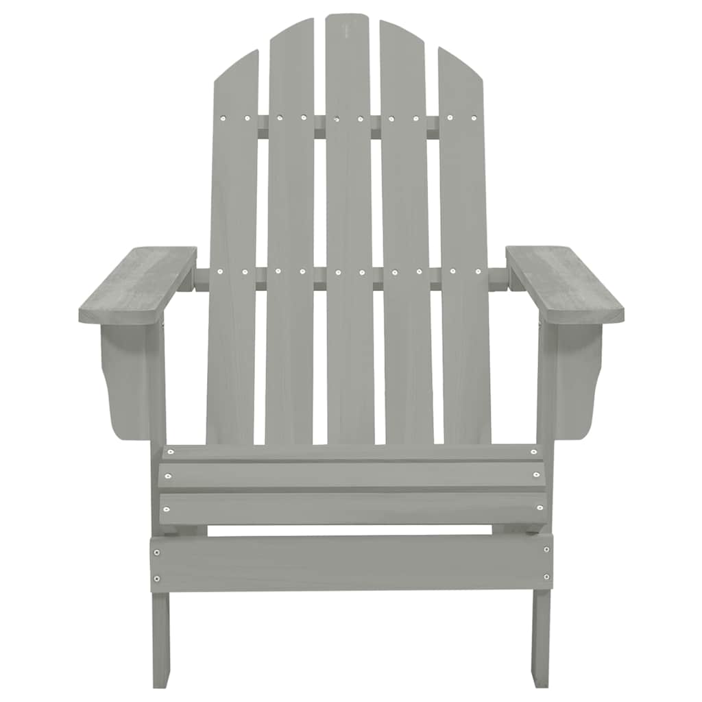 Adirondack-havestol med bord massivt grantræ grå