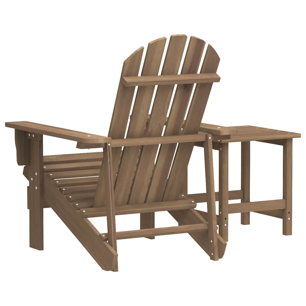 Adirondack-havestol med bord massivt grantræ brun