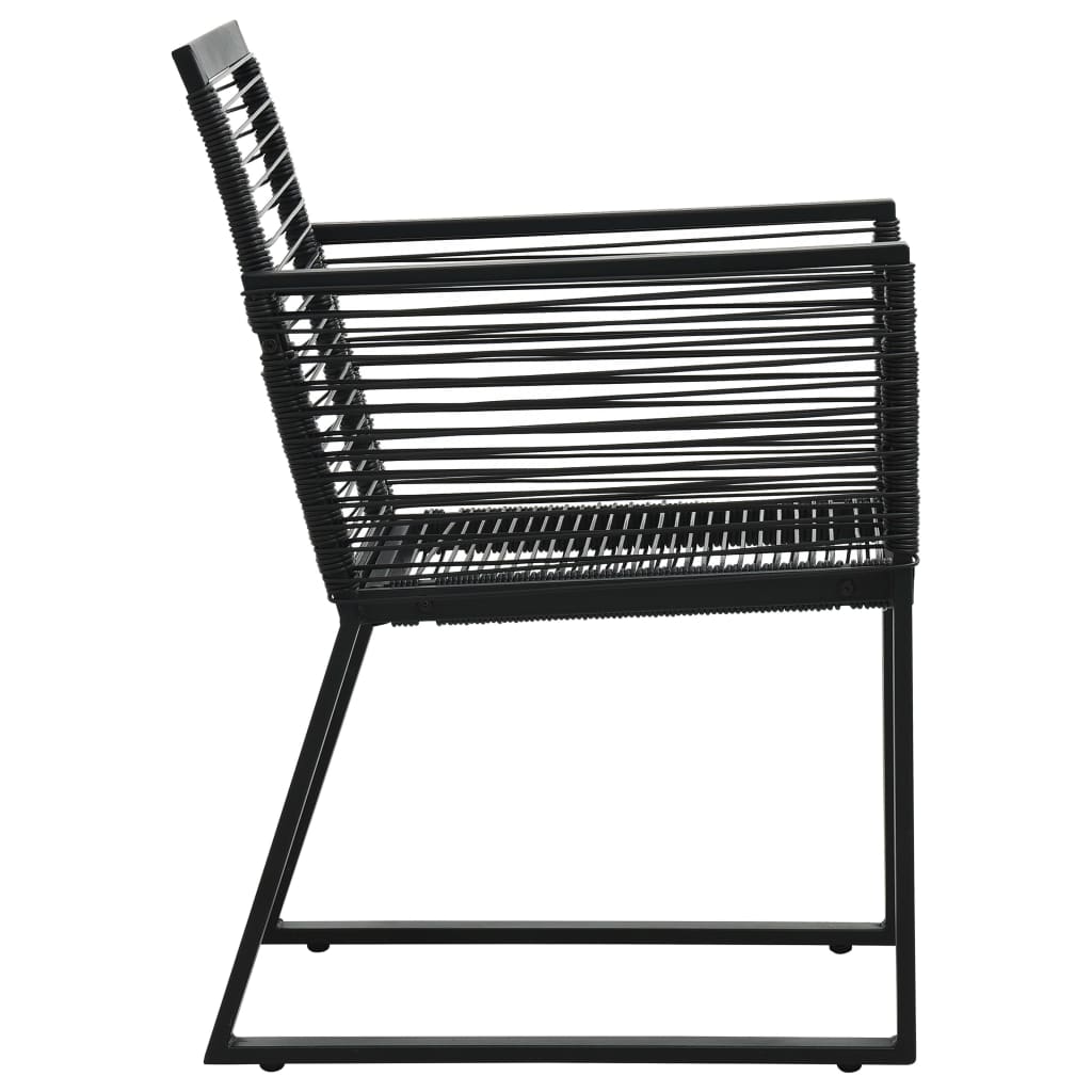 udendørs spisebordssæt 3 dele PVC-rattan sort