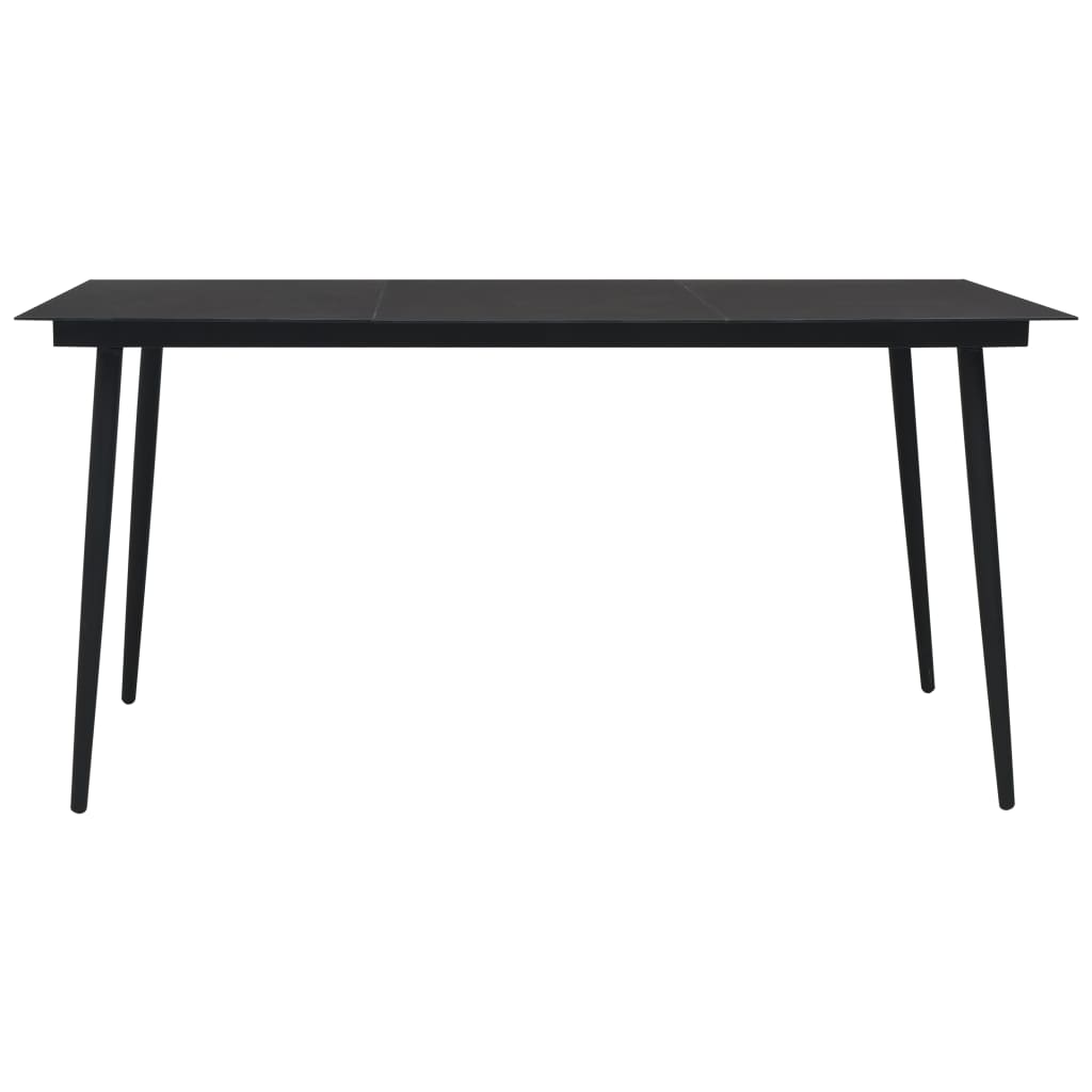 udendørs spisebordssæt 7 dele polyrattan og glas
