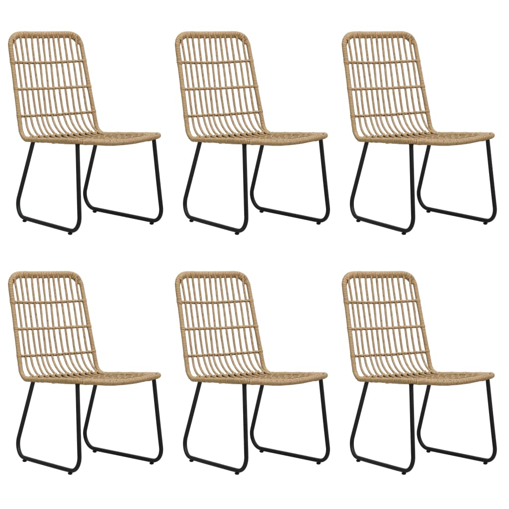 udendørs spisebordssæt 7 dele polyrattan og glas