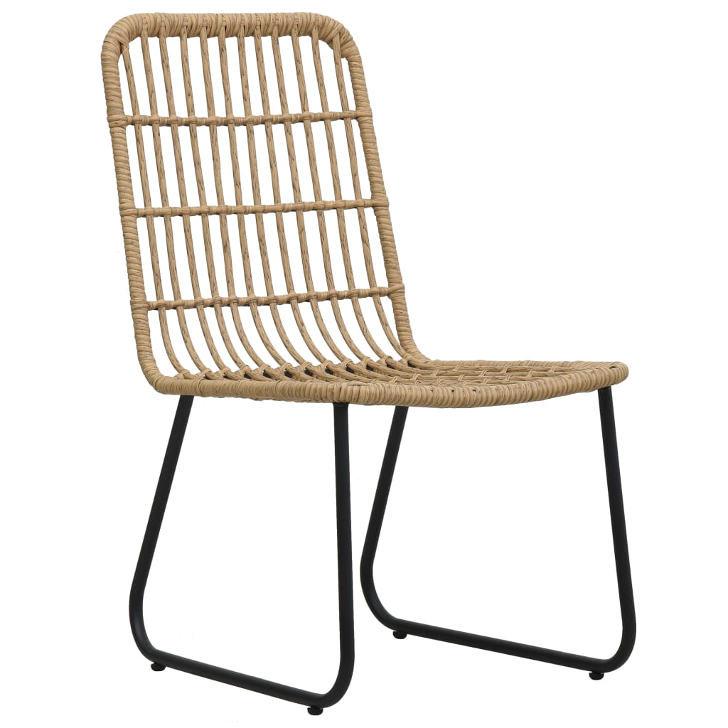 udendørs spisebordssæt 3 dele polyrattan og glas