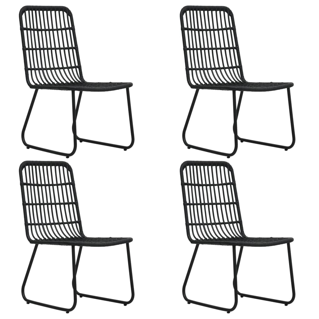 udendørs spisebordssæt 5 dele polyrattan og glas