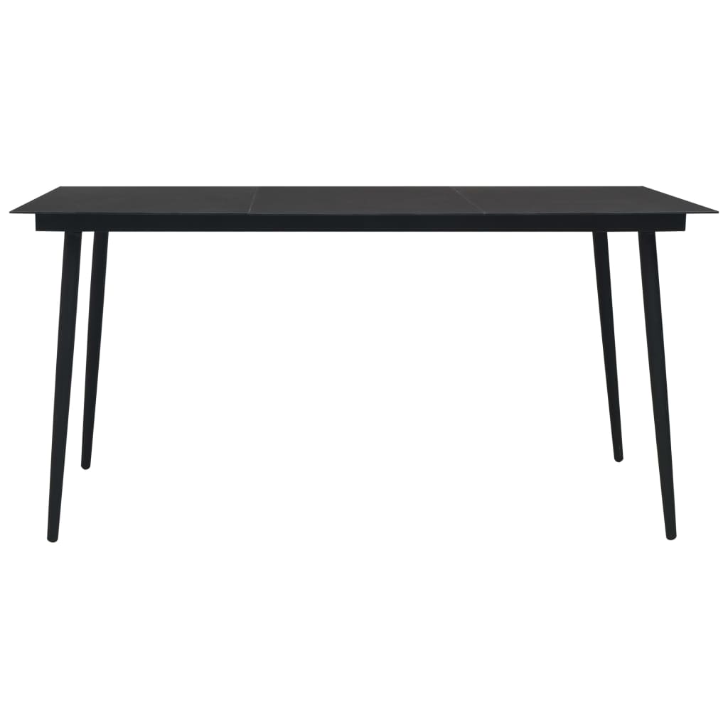 udendørs spisebordssæt 5 dele polyrattan og glas
