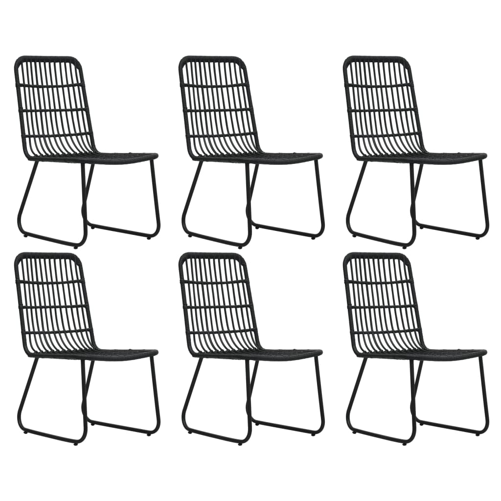 udendørs spisebordssæt 7 dele polyrattan og glas