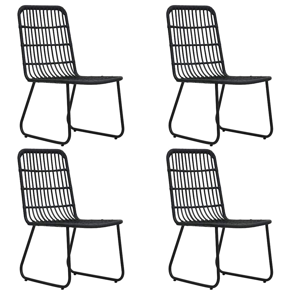udendørs spisebordssæt 5 dele polyrattan og glas