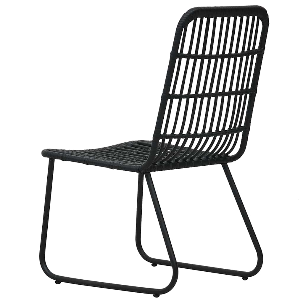udendørs spisebordssæt 5 dele polyrattan og glas