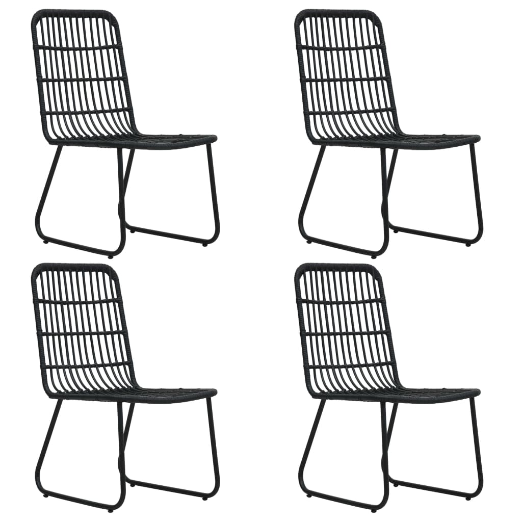 udendørs spisebordssæt 5 dele polyrattan og glas