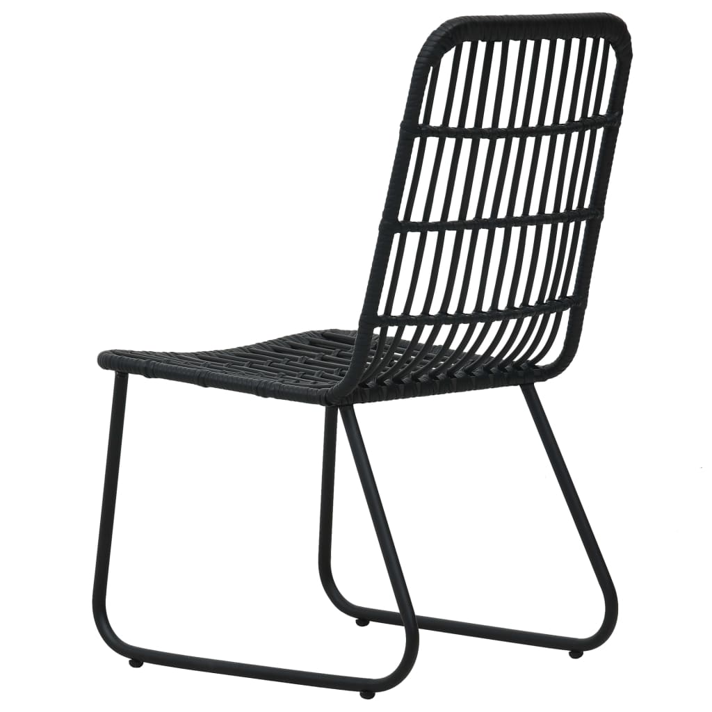 udendørs spisebordssæt 5 dele polyrattan og glas