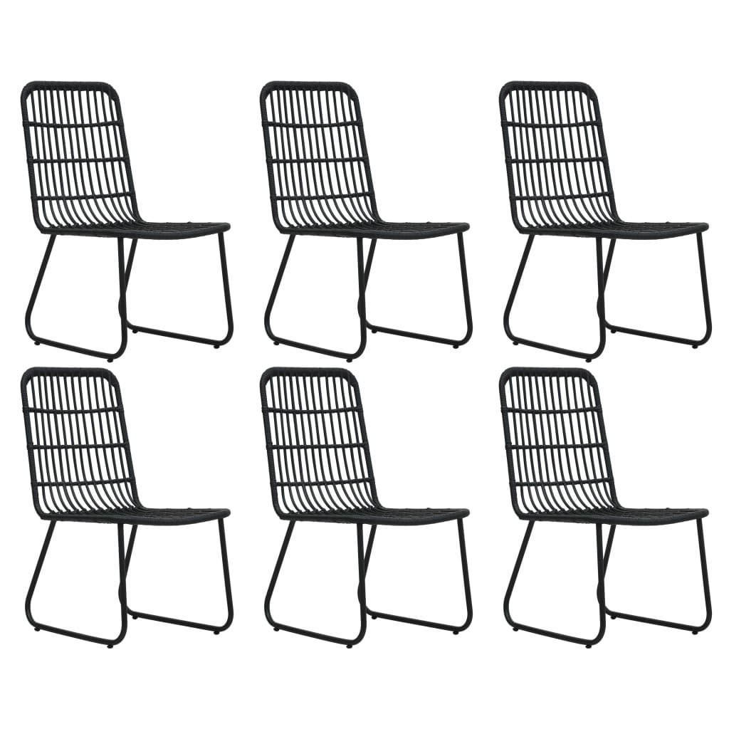 udendørs spisebordssæt 7 dele polyrattan og glas