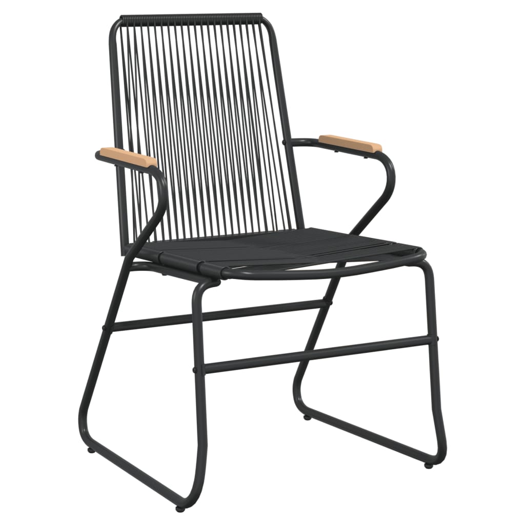 spisebordssæt til haven 3 dele PVC-rattan sort