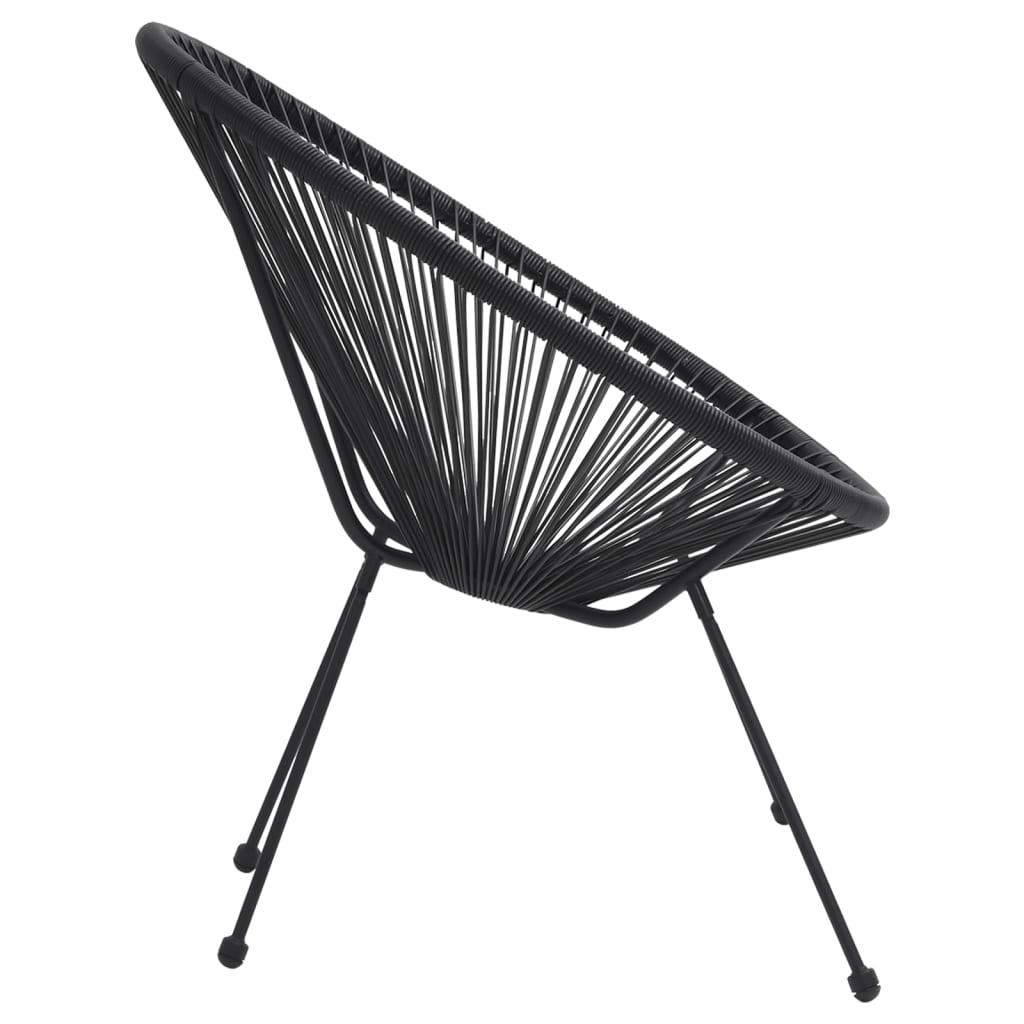 spisebordssæt til haven 3 dele PVC-rattan sort