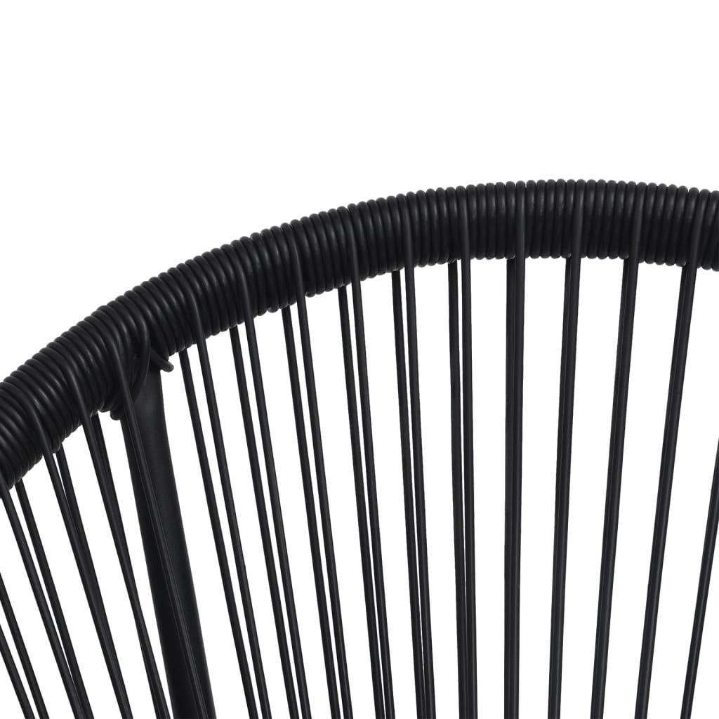 spisebordssæt til haven 5 dele PVC-rattan sort