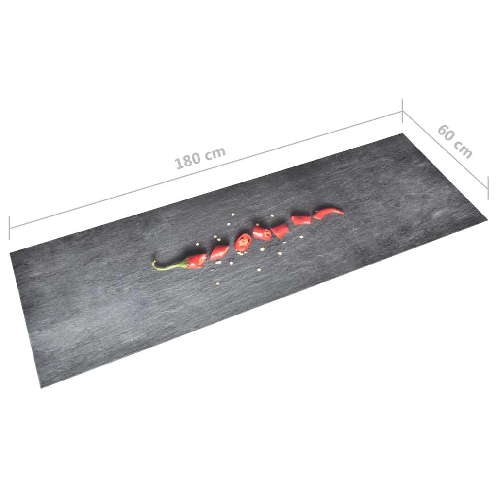 køkkenmåtte 60x180 cm vaskbar chilitryk