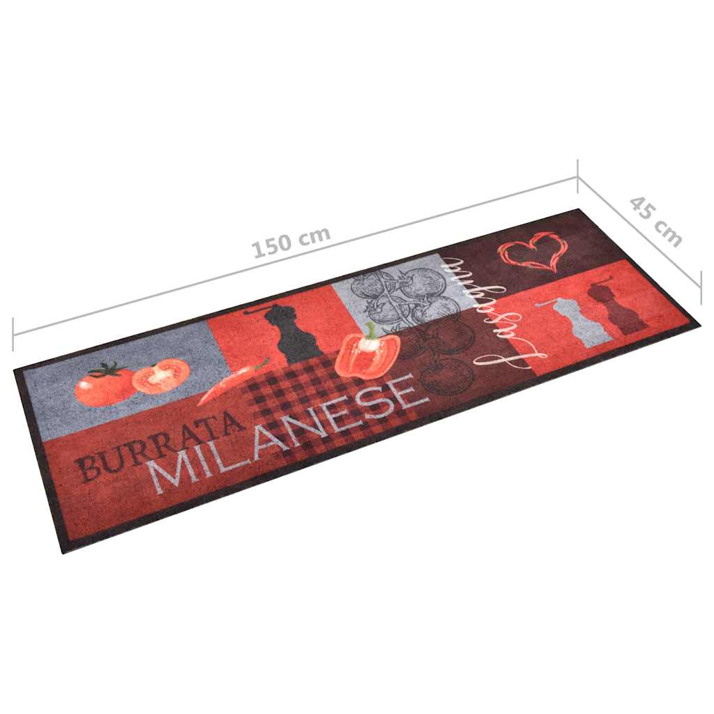 vaskbar køkkenmåtte 45x150 cm tomater