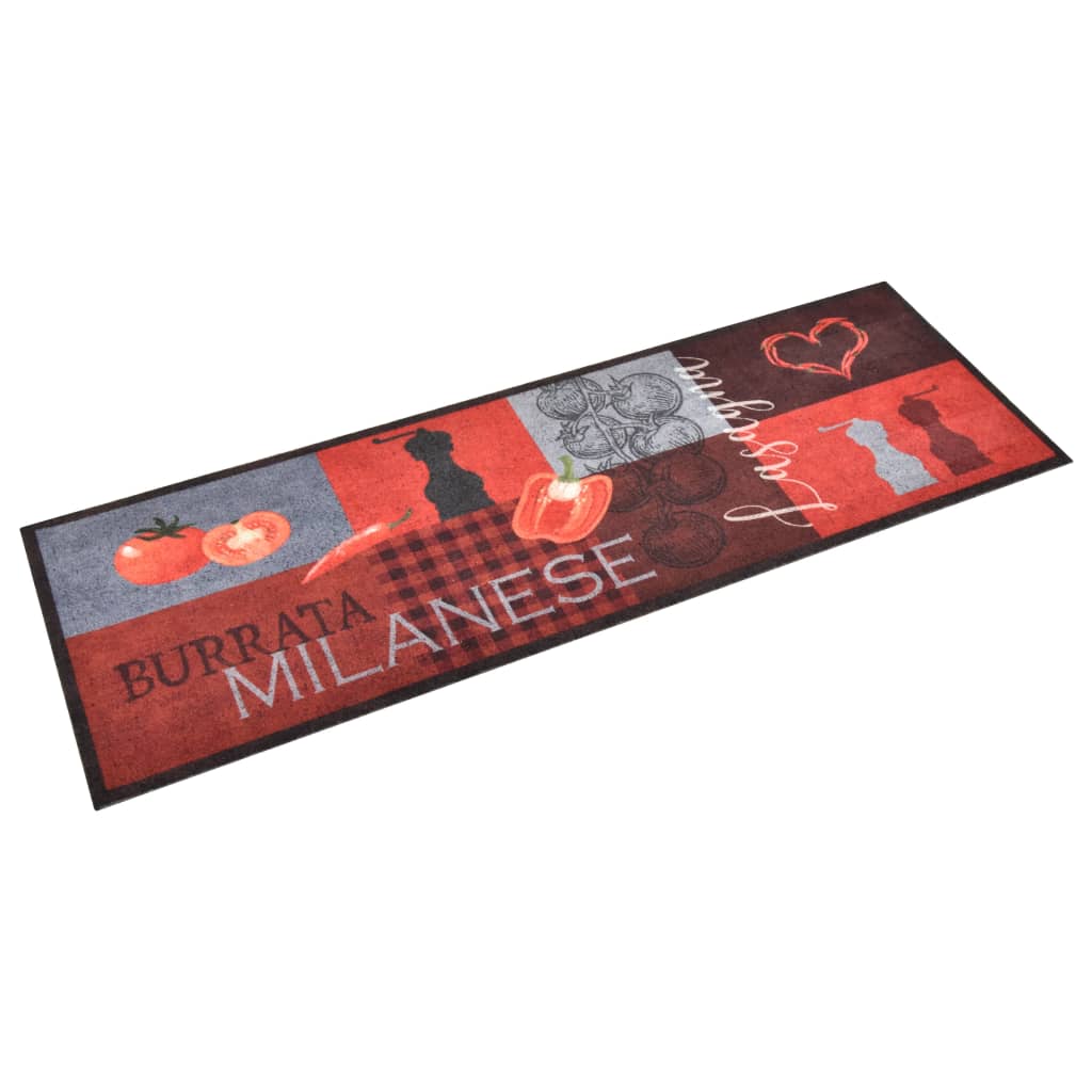 vaskbar køkkenmåtte 60x300 cm tomater
