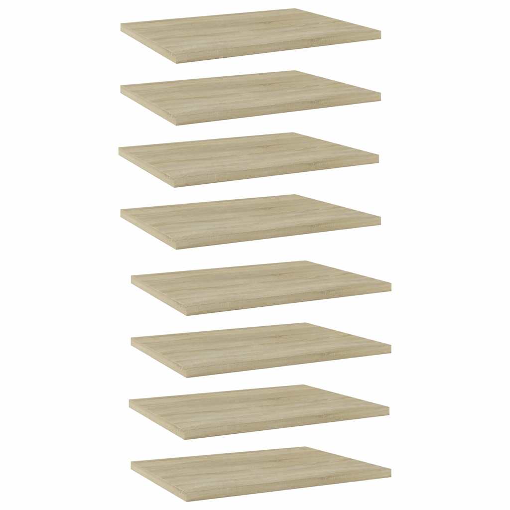 boghylder 8 stk. 40x30x1,5 cm konstrueret træ sonoma-eg