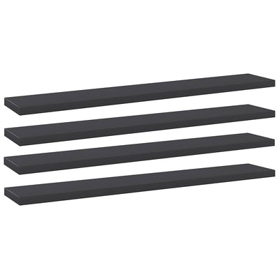 boghylder 4 stk. 60x10x1,5 cm konstrueret træ grå
