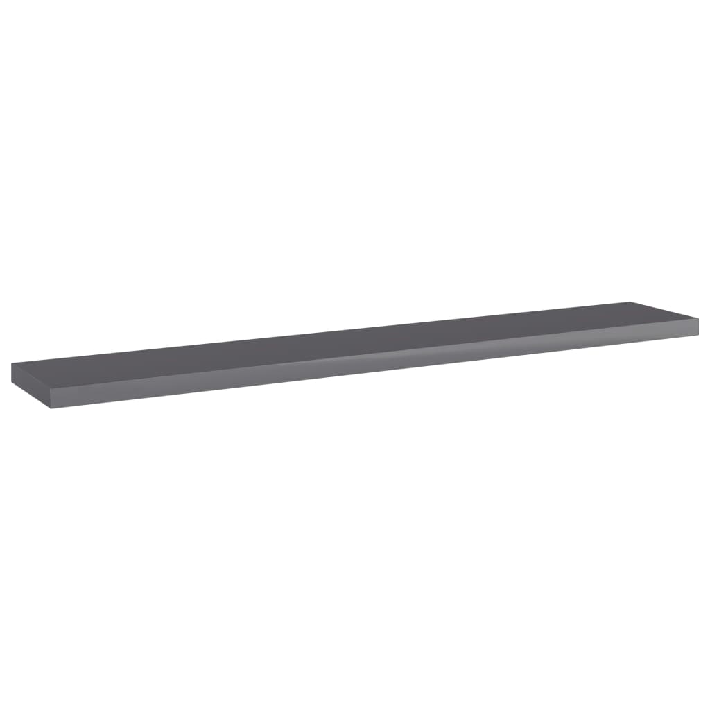 boghylder 4 stk. 60x10x1,5 cm konstrueret træ grå højglans