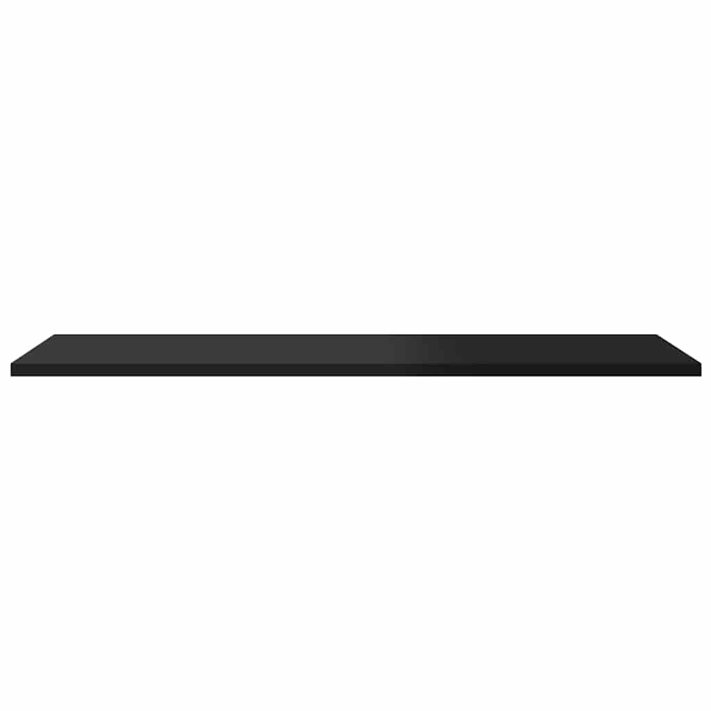 boghylder 8 stk. 80x30x1,5 cm konstrueret træ sort højglans
