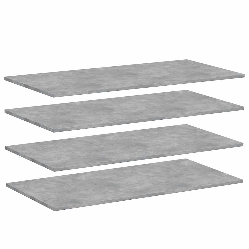 boghylder 4 stk. 100x50x1,5 cm konstrueret træ betongrå