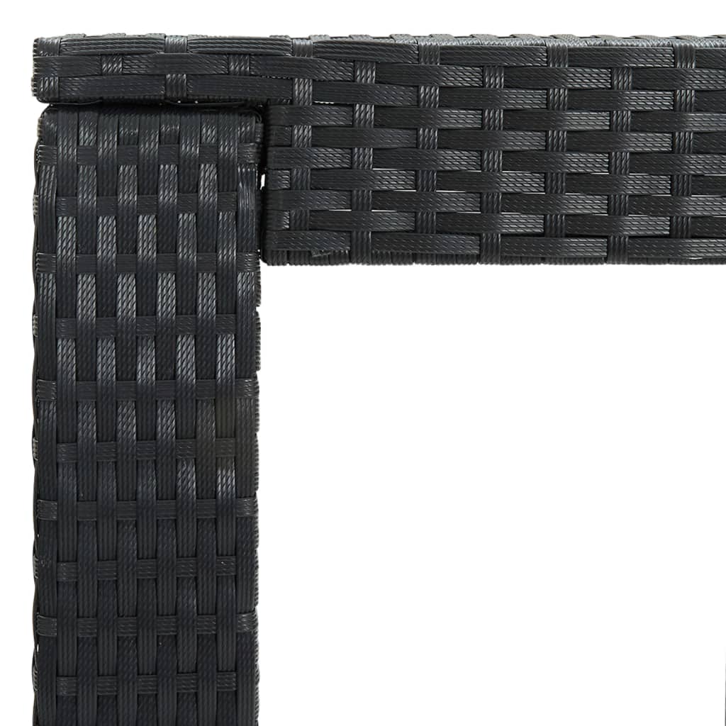 udendørs barsæt 3 dele med hynder polyrattan sort