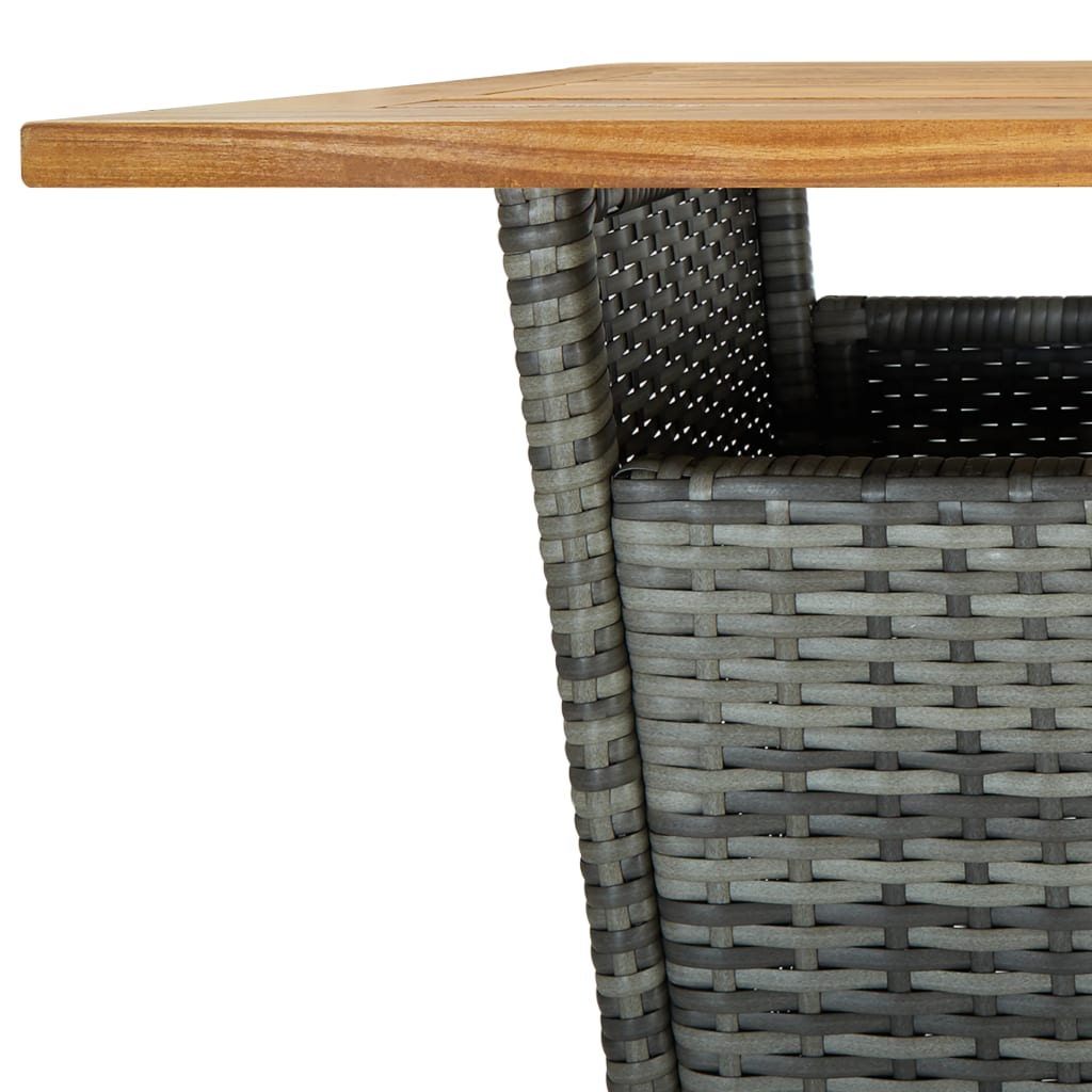 havebarsæt 5 dele med hynder polyrattan grå