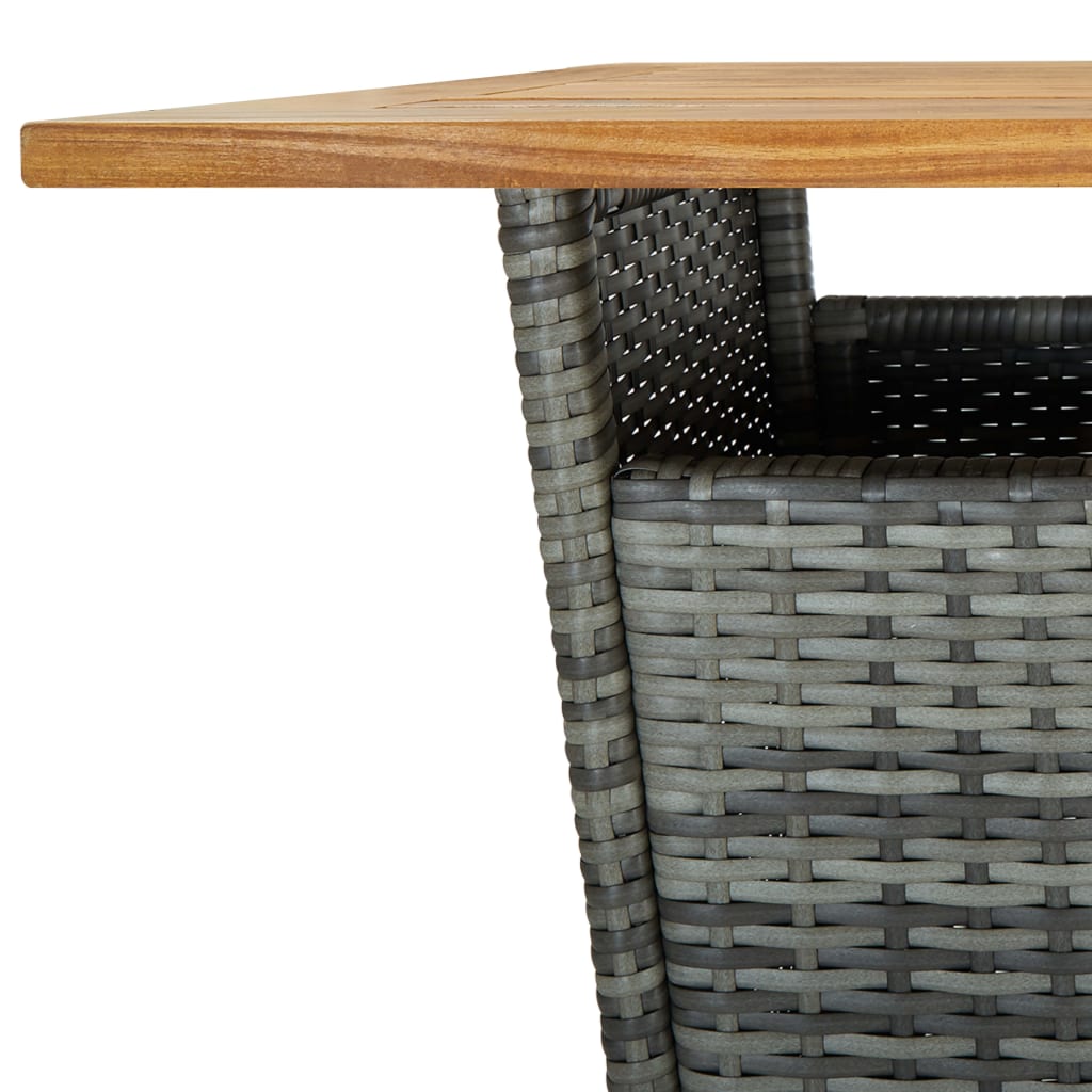 havebarsæt 5 dele med hynder polyrattan grå