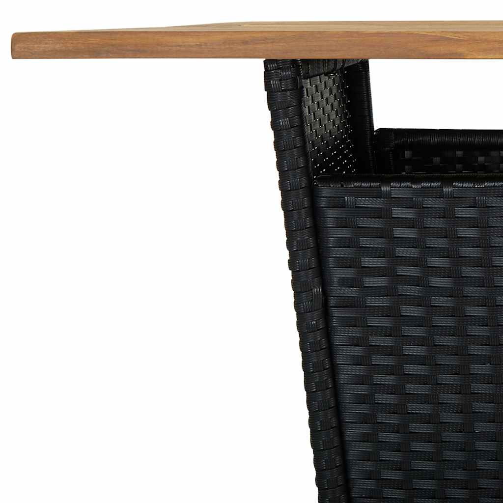 barsæt til haven 5 dele med hynder polyrattan sort