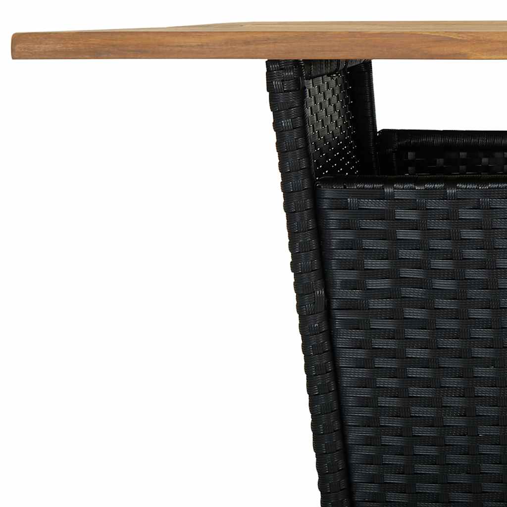 barsæt til haven 9 dele med hynder polyrattan sort