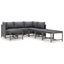 loungesæt til haven 7 dele med hynder polyrattan grå
