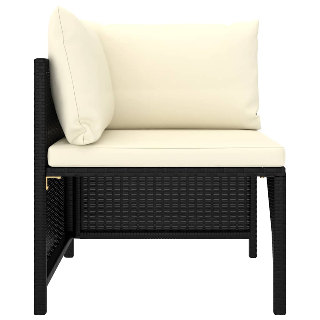 loungesæt til haven 8 dele med hynder polyrattan sort
