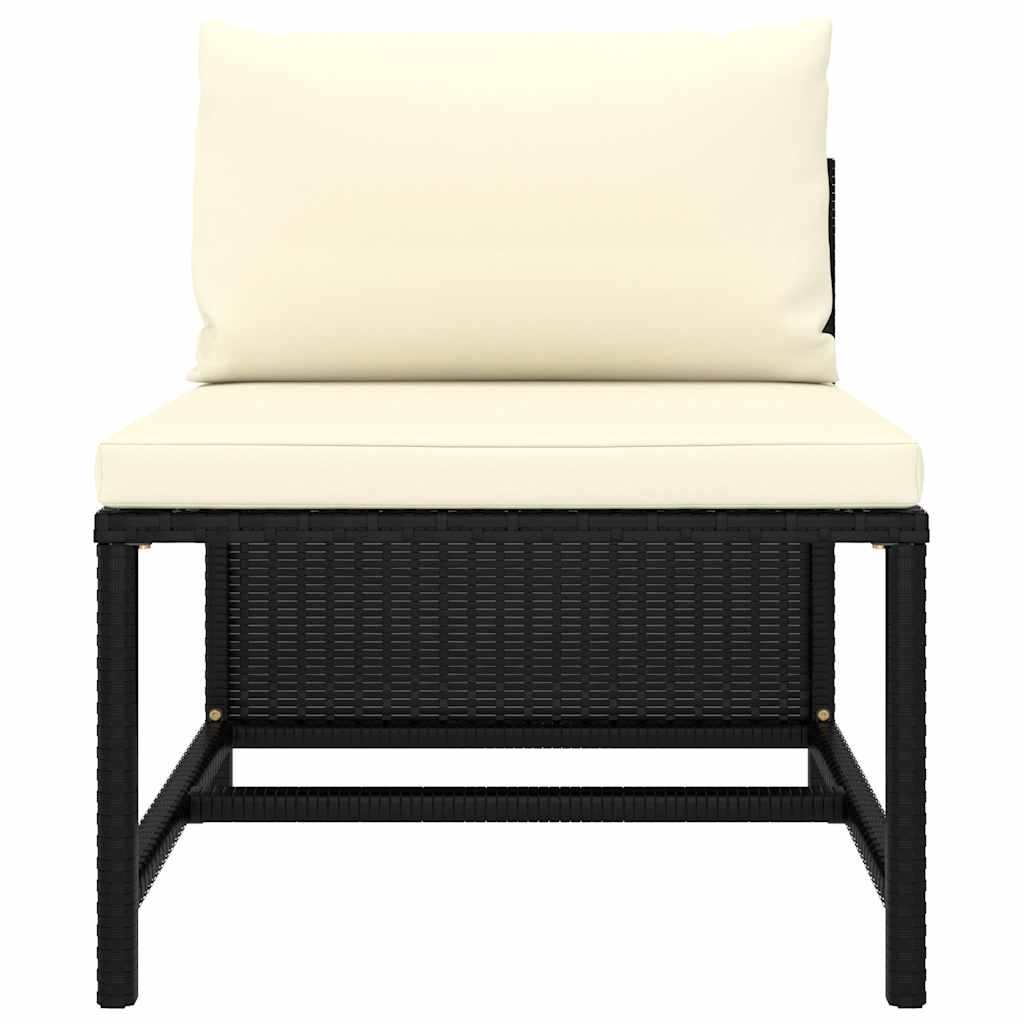 loungesæt til haven 8 dele med hynder polyrattan sort