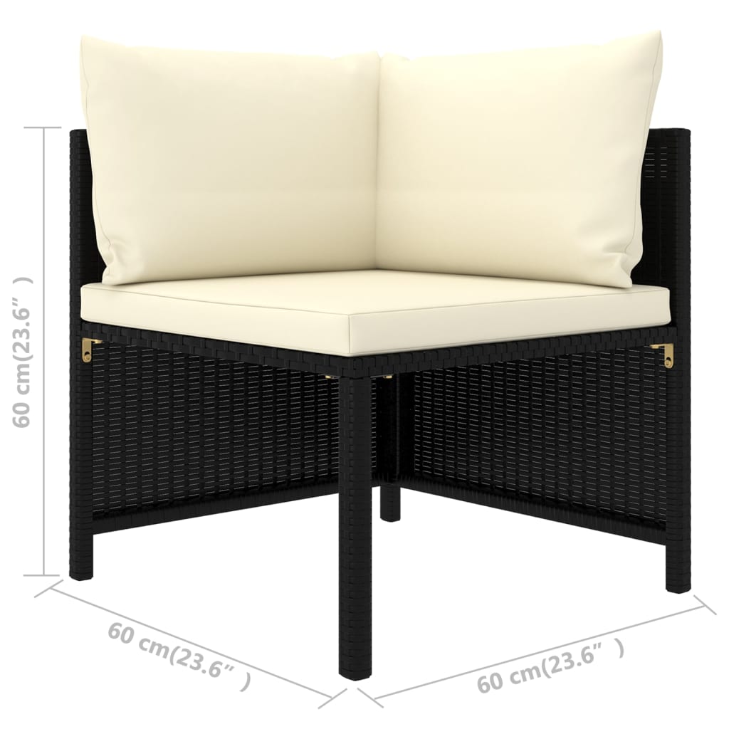 loungesæt til haven 12 dele med hynder polyrattan sort