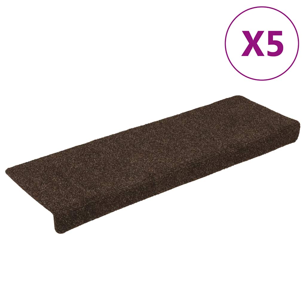 trappemåtter selvklæbende 15 stk. 65x21x4 cm brun rektangulær kant