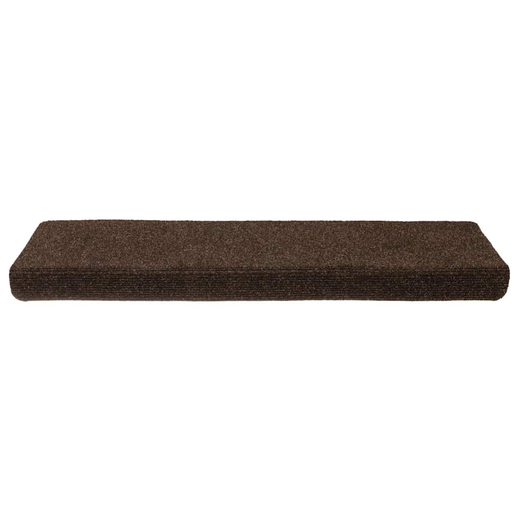 trappemåtter selvklæbende 15 stk. 65x21x4 cm brun rektangulær kant