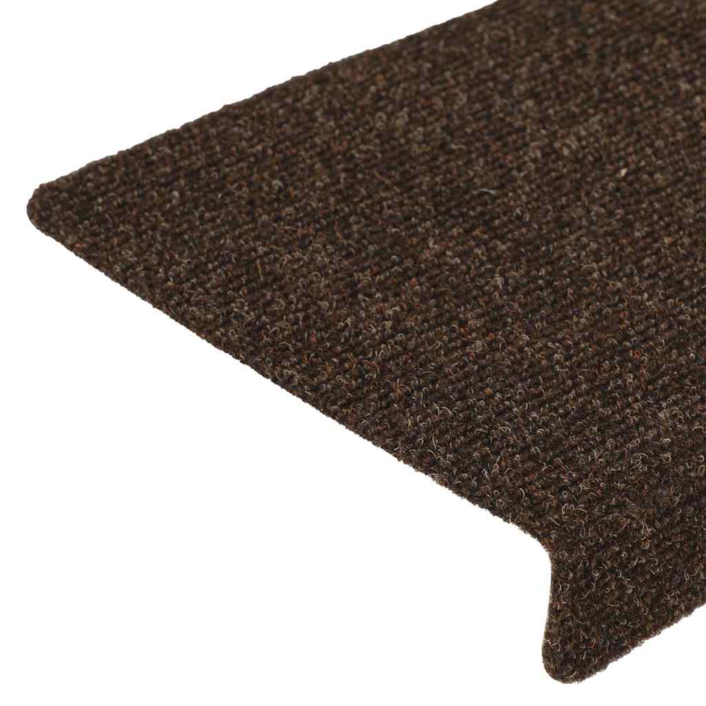 trappemåtter selvklæbende 15 stk. 65x21x4 cm brun rektangulær kant