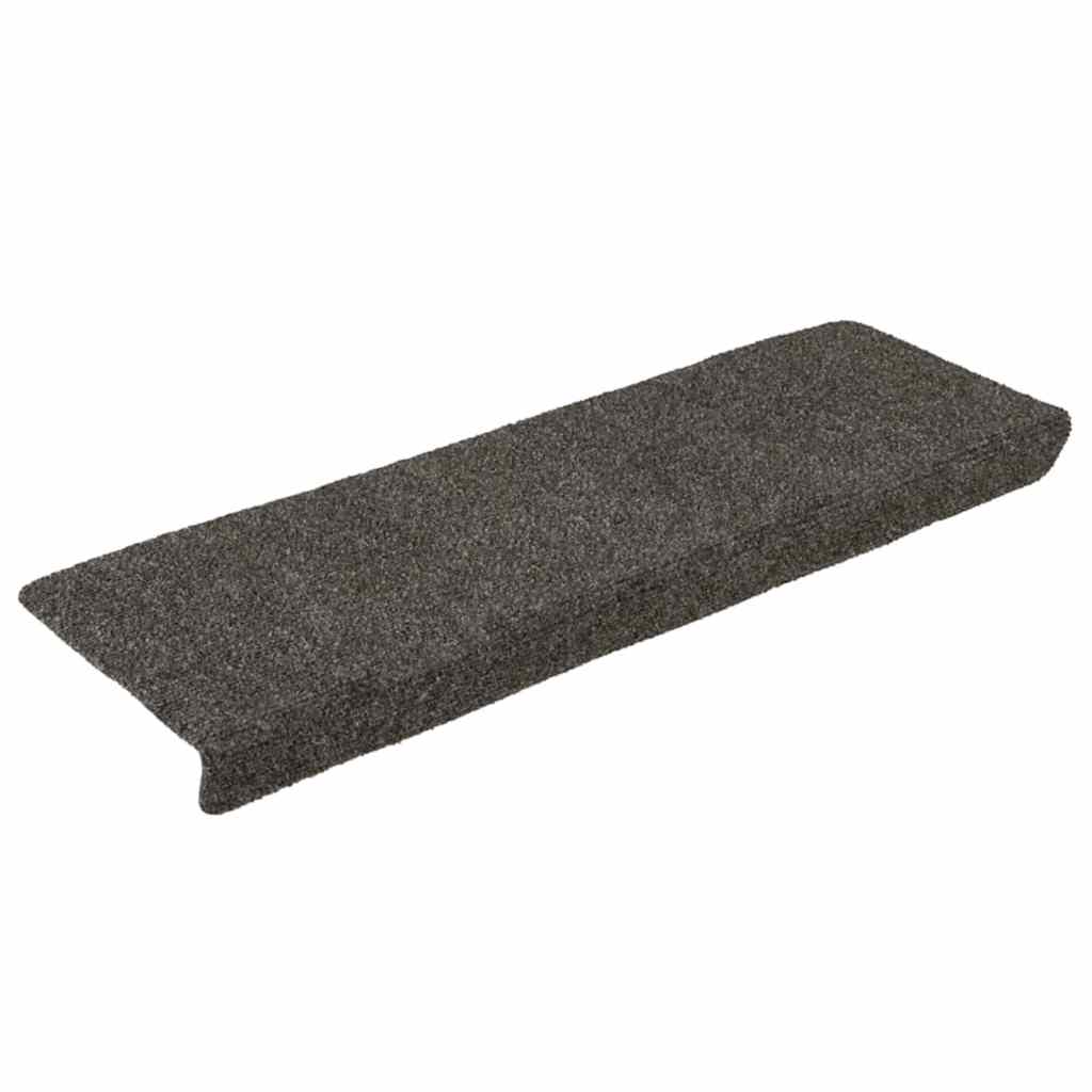 trappemåtter selvklæbende 15 stk. 65x21x4 cm antracit rektangulær kant