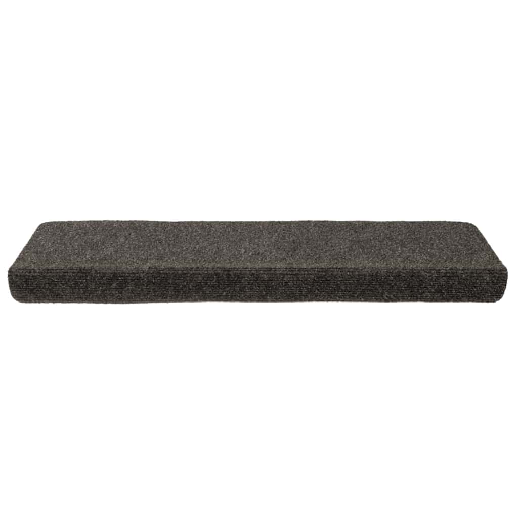 trappemåtter selvklæbende 15 stk. 65x21x4 cm antracit rektangulær kant